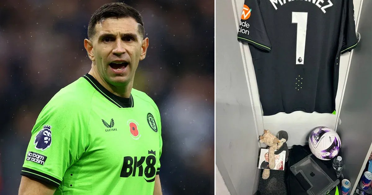Dibu Martínez showed his locker in the Aston Villa locker room: the detail that was all the rage among fans