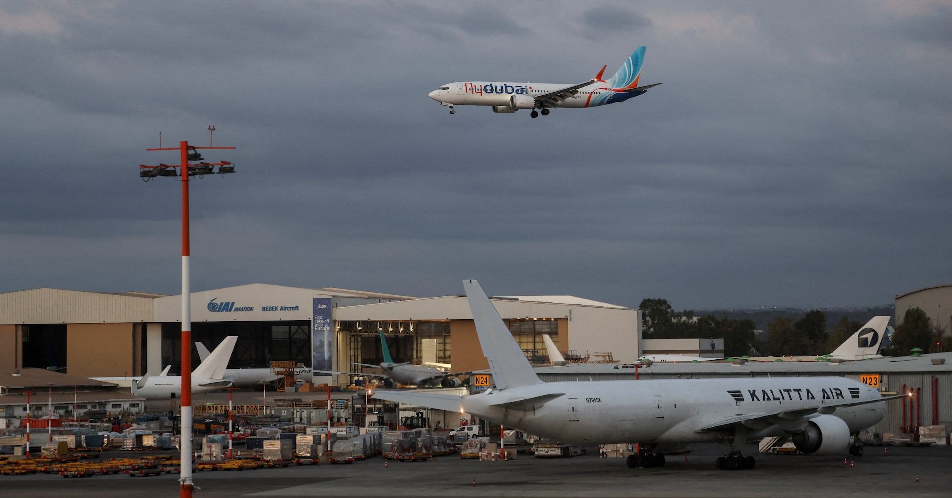 A plane, carrying passengers who were on the FlyDubai aircraft bound for Israel from the United Arab Emirates, which was